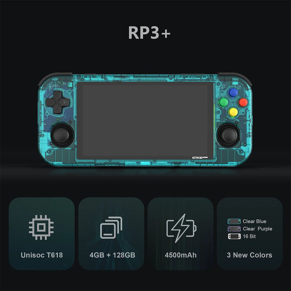 Handheld Game Console Retroid Pocket 3+ with 4.7-Inch IPS, 750x1334 resolution, 128GB Options, 4500mAh Battery, Android 11