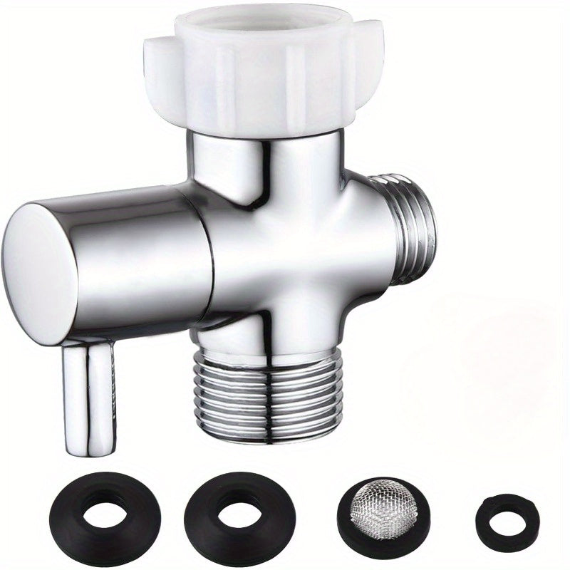 Toilet T-Adapter Diverter Valve with Shutoff – 304 Stainless Steel G7/8 American Thread, Chrome Finish