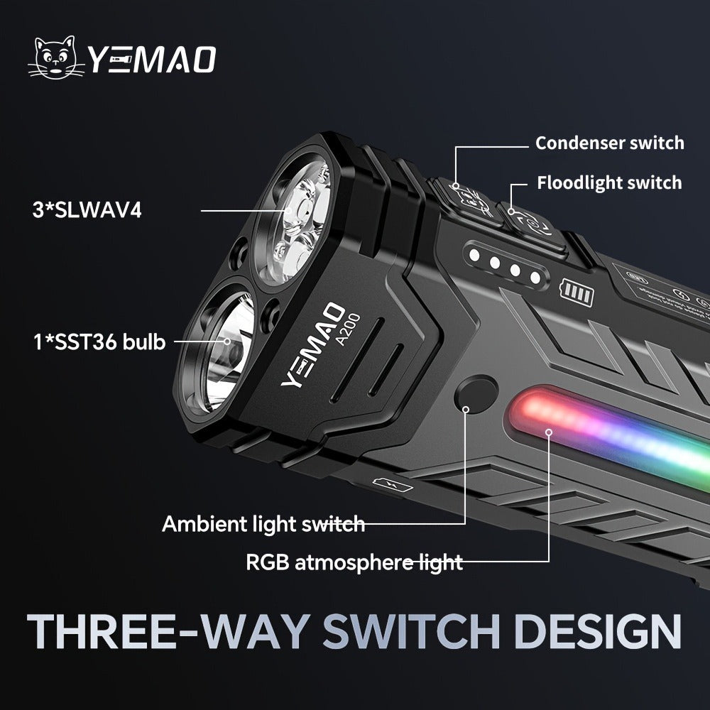 High Lumen Flashlight 5000 Lumen Ultra Bright, High- Battery Long Runtime USB Rechargeable