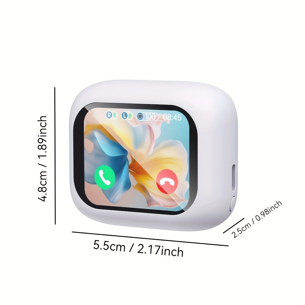 Wireless Earbuds Bluetooth 5.4 with ANC and ENC, LED Touchscreen Case and Black or White Options