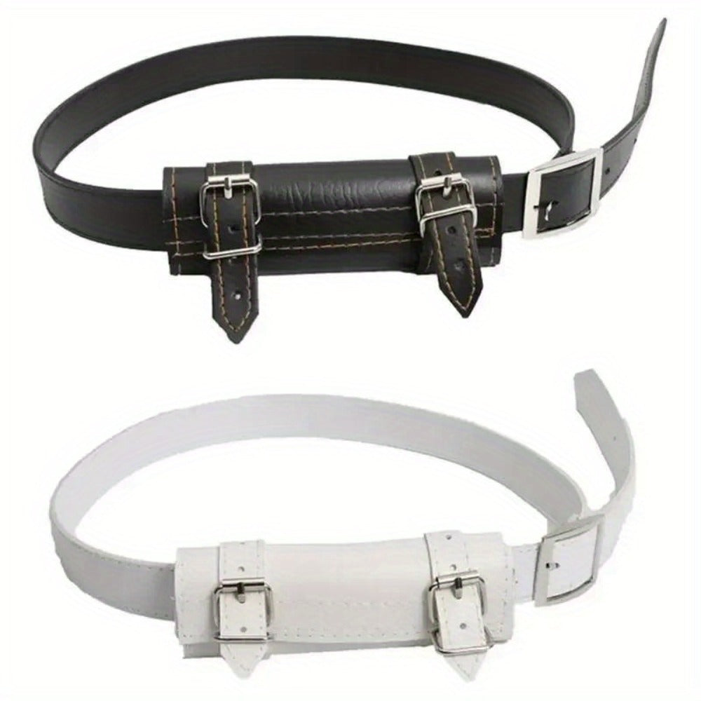 Sword Belt Holster with Dual Buckle Loops in Black or White for Katana-Style Costume Props