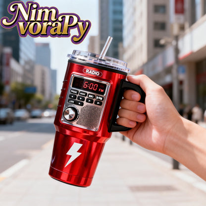 Insulated Travel Mug 40 Oz – Retro Game Console Stainless Steel Tumbler with Leak-Proof Lid & Straw – Hot & Cold Beverages