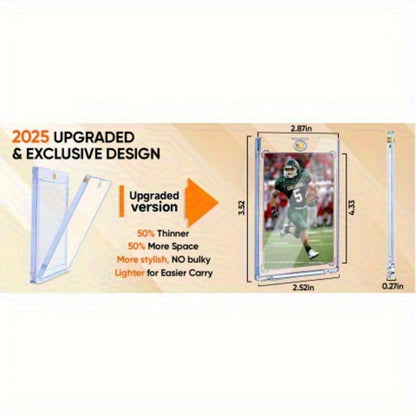 Magnetic Card Holders 35pt Ultra-Thin Hard Plastic Trading Card Protector – Fits Standard & Sports Cards, Baseball Cards