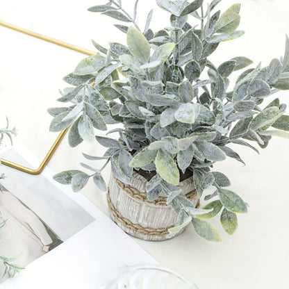 Fake Plants Artificial Plants Indoor 4-Pack Small Potted Greenery in Paper Pulp Pots for Entryways, Bedrooms and Living Spaces