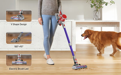 Cordless Stick Vacuum Cleaner 70KPa Brushless Motor 45-Min Runtime for Pet Hair Carpet Hard Floor Dust with Cord & Cordless Modes