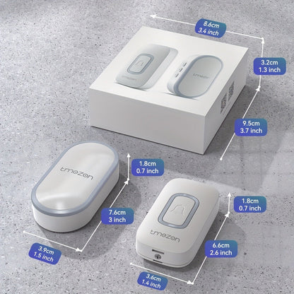USB Plugin Wireless Doorbell Kit with 60 Melodies, 5 Volume Levels & Colorful LED Indicator, 1000ft Range