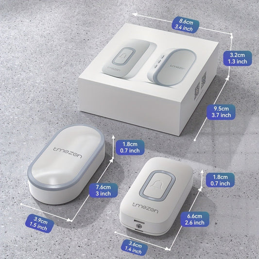 USB Plugin Wireless Doorbell Kit with 60 Melodies, 5 Volume Levels & Colorful LED Indicator, 1000ft Range