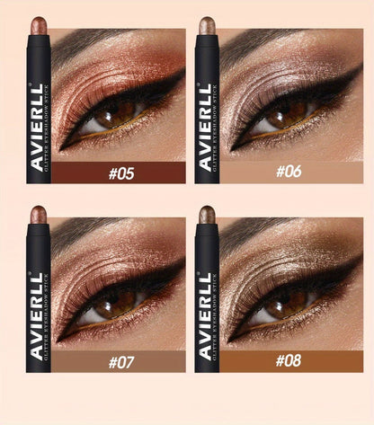 Waterproof Eyeshadow Stick Set 8 Piece, Shimmer, Pearlescent & Matte Eye Shadow Pencils, Creamy Blendable Formula