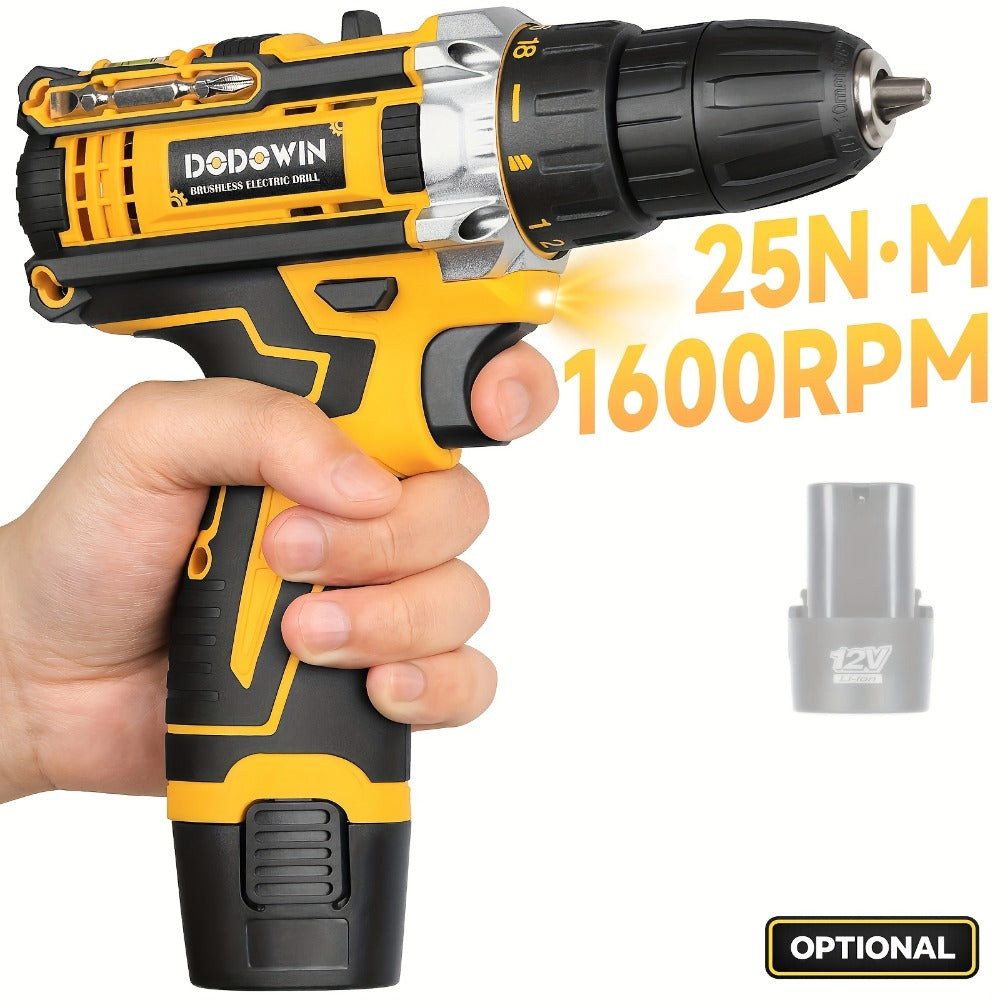 Cordless Impact Drill Set 12V / 21V Electric Drill Kit, 45Nm Torque, 2-Speed, Keyless Chuck, LED Light