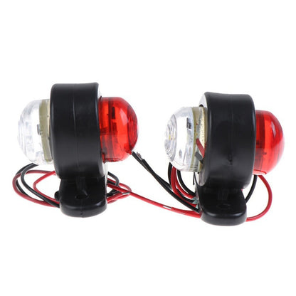 LED Side Marker Lights 2pcs 12-24V – Universal Truck Trailer Pickup Warning Indicator Lamp, Tail Light & Side Light, Red+Yellow / Red+White