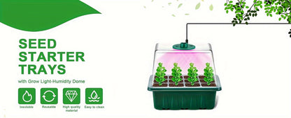 Seed Starter Kit with Grow Light LED, Indoor Mini Greenhouse Germination for Garden, Patio and Yard Use