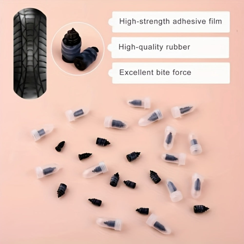 Tubeless Tire Repair Kit 121-Piece – Rubber Nail Plugs with Screwdriver, Emergency Puncture Repair Tool for Car, Truck & Motorcycle