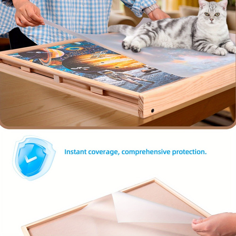 Foldable Puzzle Board Table with Legs – 29.9"x22" Elevated Wooden Jigsaw Desk, 4 Sorting Drawers, Back-Saving Ergonomic Design