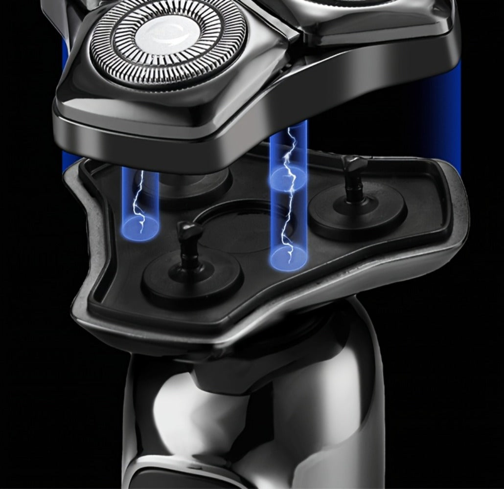 Rotary Shaver for Men 3-in-1 Cordless Rechargeable Electric Razor - Floating Head Wet Dry Shaver