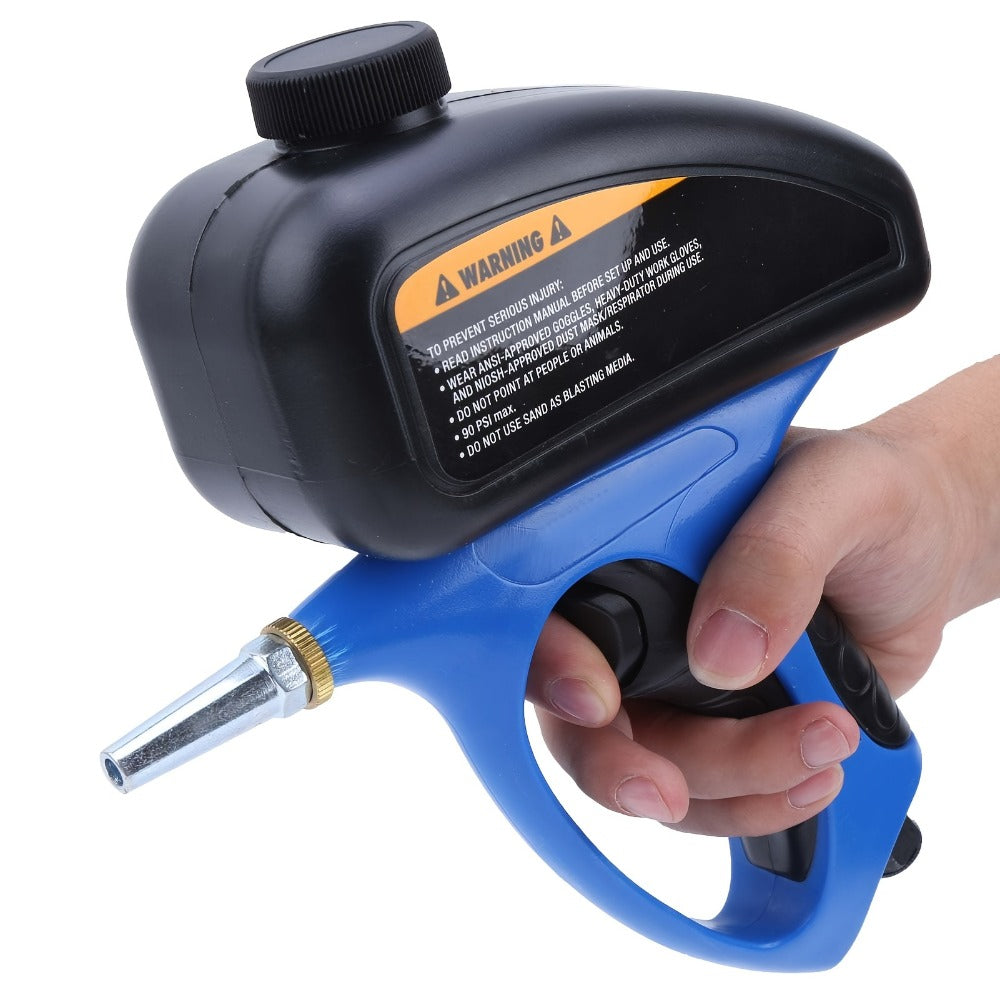 Sandblaster Gun for Air Compressor Pneumatic Abrasive Blasting, 90 PSI Max, 500ml Tank, Small Nozzle