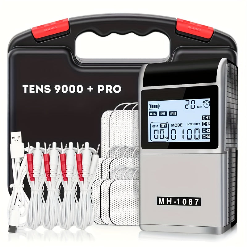 TENS EMS Unit Rechargeable Pain Device, 20 Intensity Levels 48 Modes Electric Stimulator for Back Neck Shoulder Knee Wrist Pain
