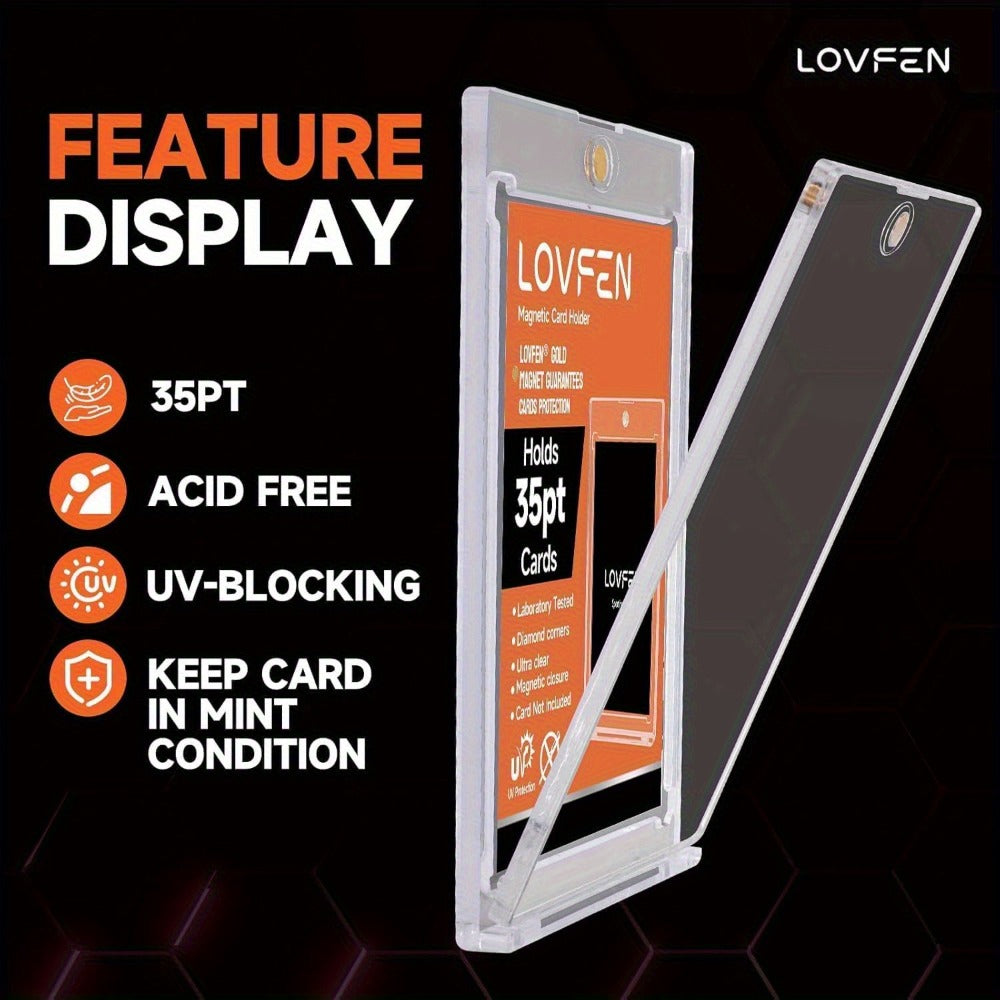 Magnetic Card Holders 35pt Ultra-Thin Hard Plastic Trading Card Protector – Fits Standard & Sports Cards, Baseball Cards