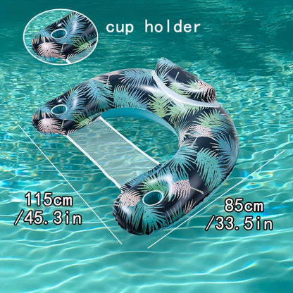 Inflatable Pool Float Chair with Cup Holder & Backrest for Adults – Striped Durable Water Lounge Float, 3-Color Set