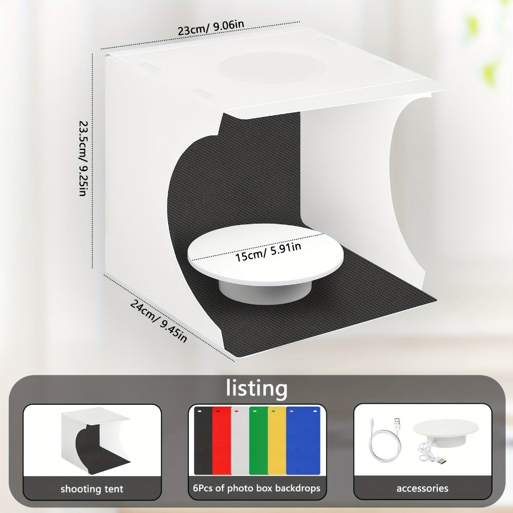 Photo Studio Lightbox Kit with 360 Motorized Turntable 6 Color Backdrops Foldable Fabric Tent for an Everyday Personal Care Routine