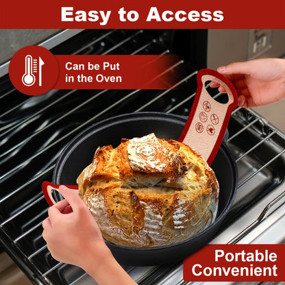 Silicone Bread Sling for Dutch Oven, 4pcs Reusable Baking Mat with Long Handles for Sourdough Bread, Nonstick Dough Transfer Liner