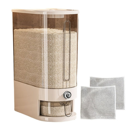 Food Storage Containers PET Rice Bin with Flip-Top Latch, Measuring Cup and 11- or 22-Pound Capacity