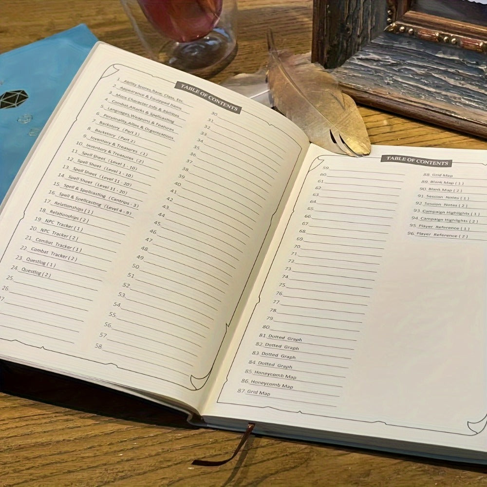 DnD Campaign Journal for D&D 5e & 5R Players, RPG Notebook with Character Sheets, Spell Tracker, Quest Log