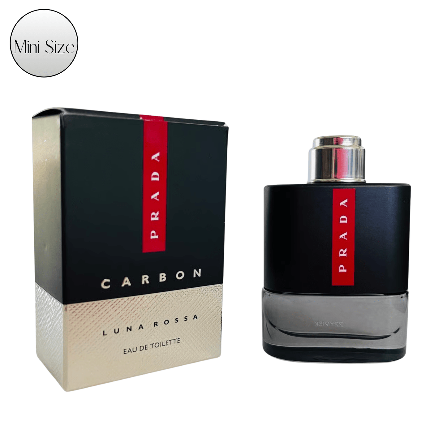 Eau de Toilette Prada Luna Rossa Carbon for Men 9ml Travel Spray in Black Portable Atomizer