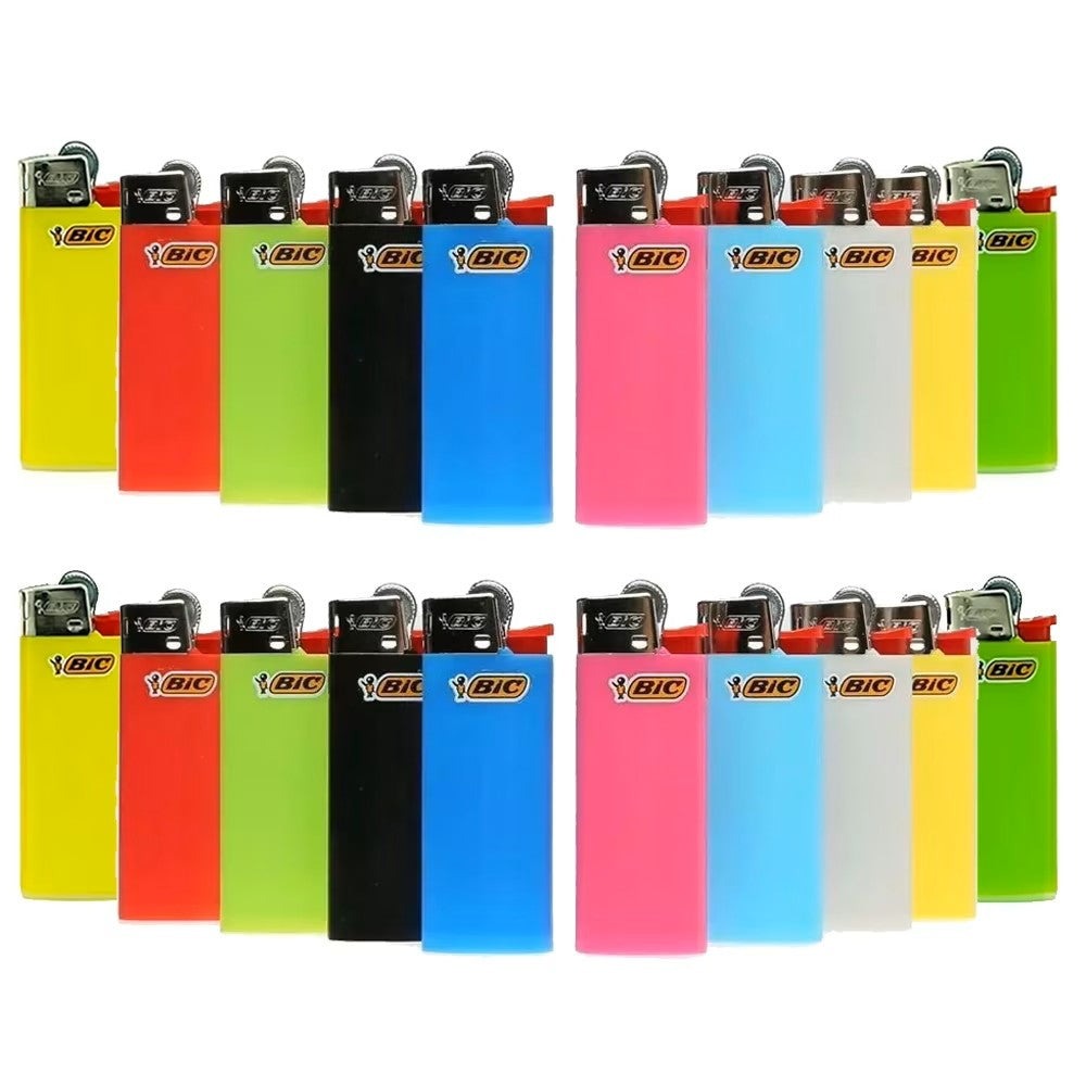 BIC Classic Pocket Lighters Bulk, Assorted Colors, Reliable Windproof Flame for Candles Fireplace Camping Grill