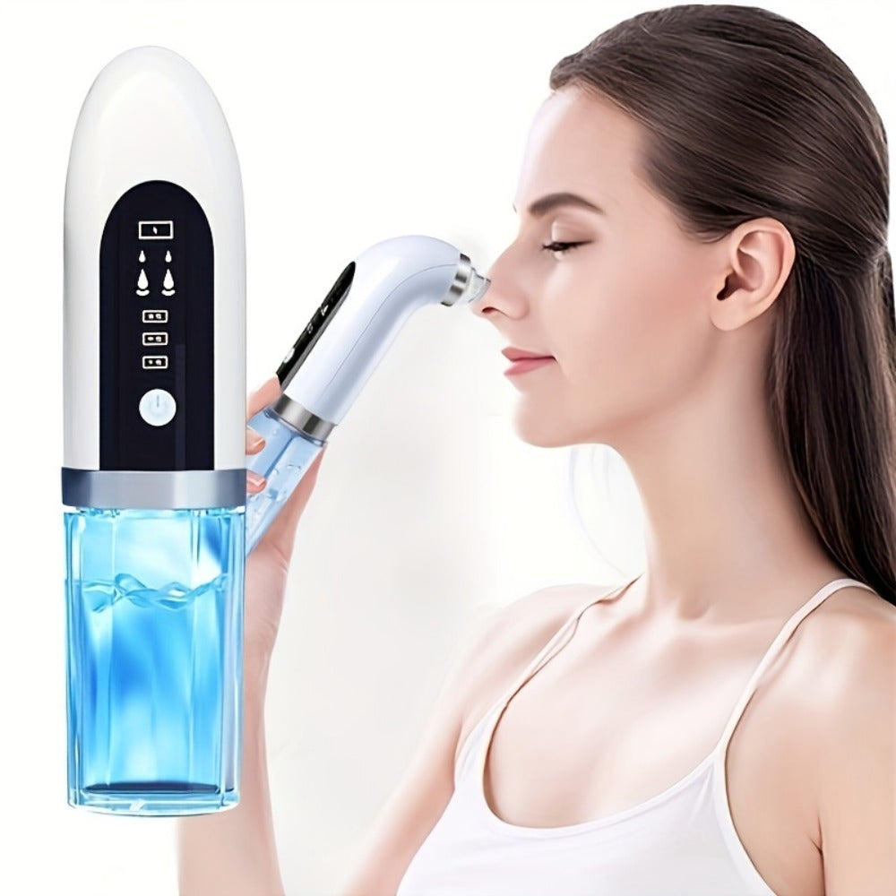 Pore Vacuum Blackhead Remover 6 Accessories 3-Speed Adjustable Suction USB Rechargeable for Bath Time, Home Spa and Personal Care