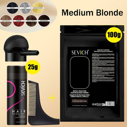Hair Thickening Fibers Set 2-in-1 with Applicator Spray - Instant Volume & Fuller Look for Thinning Hair