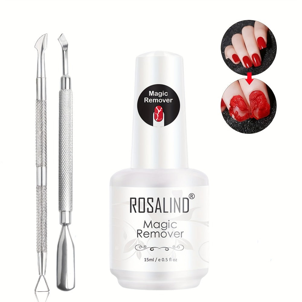 Gel Nail Polish Remover Kit, Formula Removes Gel in 2, 5 Minutes, No Foil or Soaking Needed, Professional