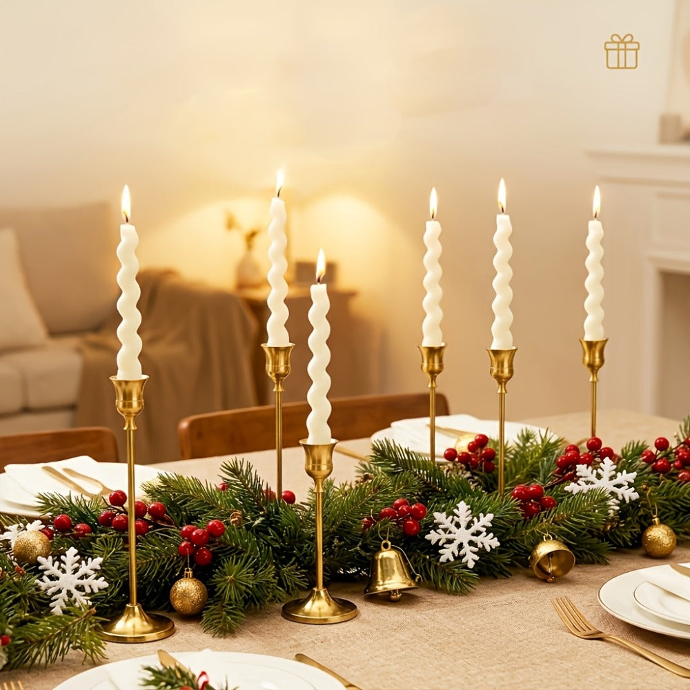 Copper Plated Candlestick Holders Bulk Set for Entryways, Bedrooms and Living Spaces, with the Listed Configuration