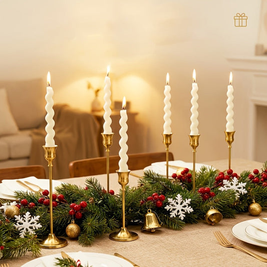 Copper Plated Candlestick Holders Bulk Set for Entryways, Bedrooms and Living Spaces, with the Listed Configuration