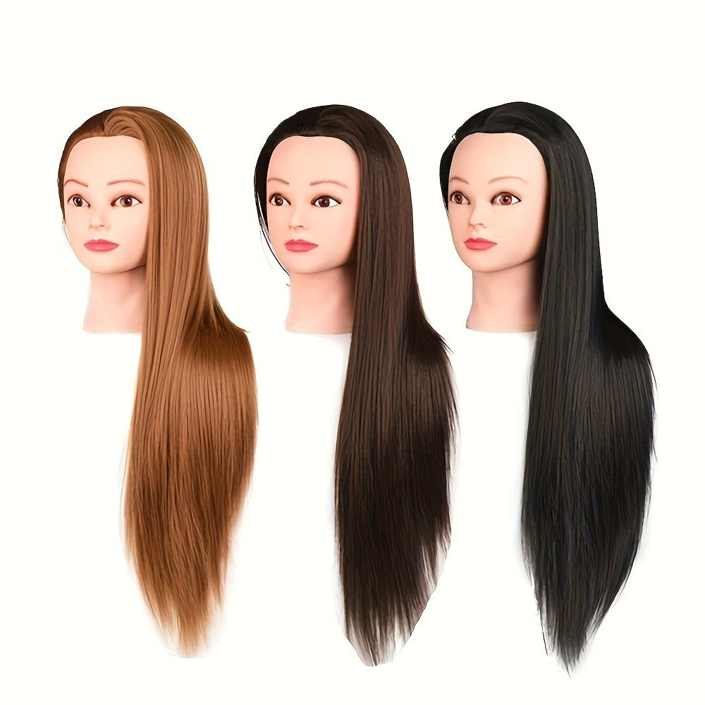 Cosmetology Manikin Head for Hair Styling Braiding Practice – Adult Mannequin Head Real Hair Makeup Display Salon Training Tool for Students