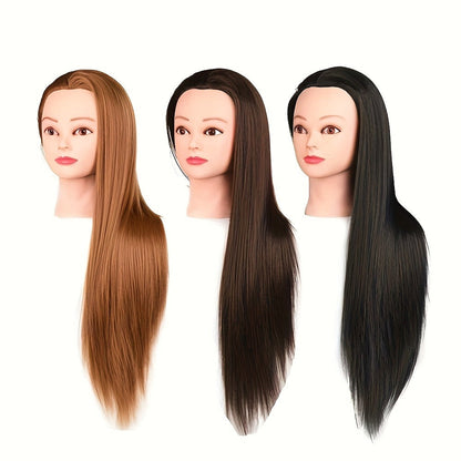 Cosmetology Manikin Head for Hair Styling Braiding Practice – Adult Mannequin Head Real Hair Makeup Display Salon Training Tool for Students