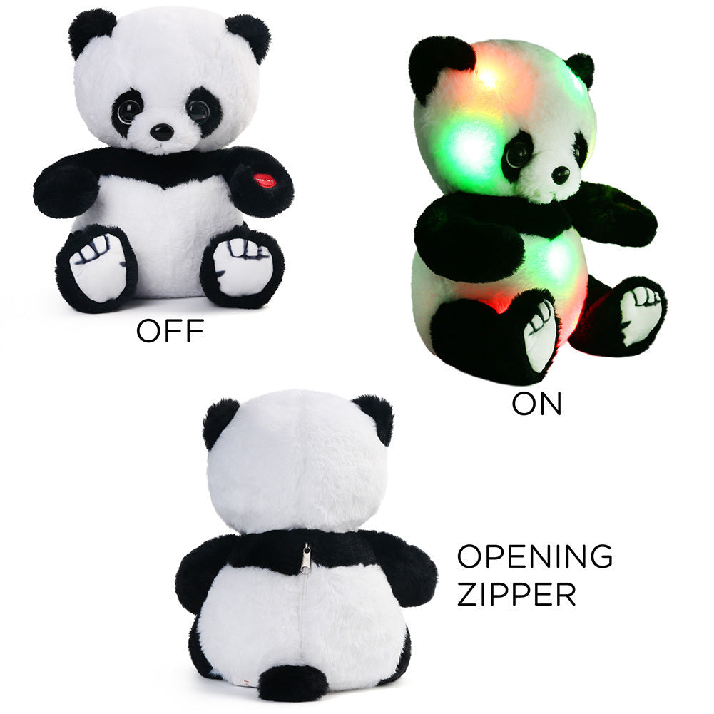 12-Inch Jumbo Light-Up Panda Plush with Color-Changing LEDs, Soft Stuffed Body, Button Control and 2-AA Battery Compartment