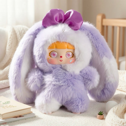 Plush Toy Kawaii Rabbit with Detachable Face Panel and Assorted Character Styling for Display