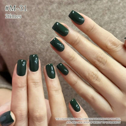 Gel Nail Polish Set with XEIJAYI Label, 6 Nude Pink Green and Glitter Colors, Shades 25 to 32