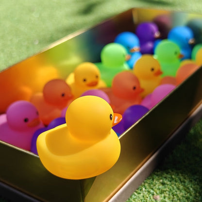 36Pcs Rainbow Rubber Ducks Bulk Pack, Colorful Mini Bath Toys for Pool Party, Holiday Decor & Kids Gift