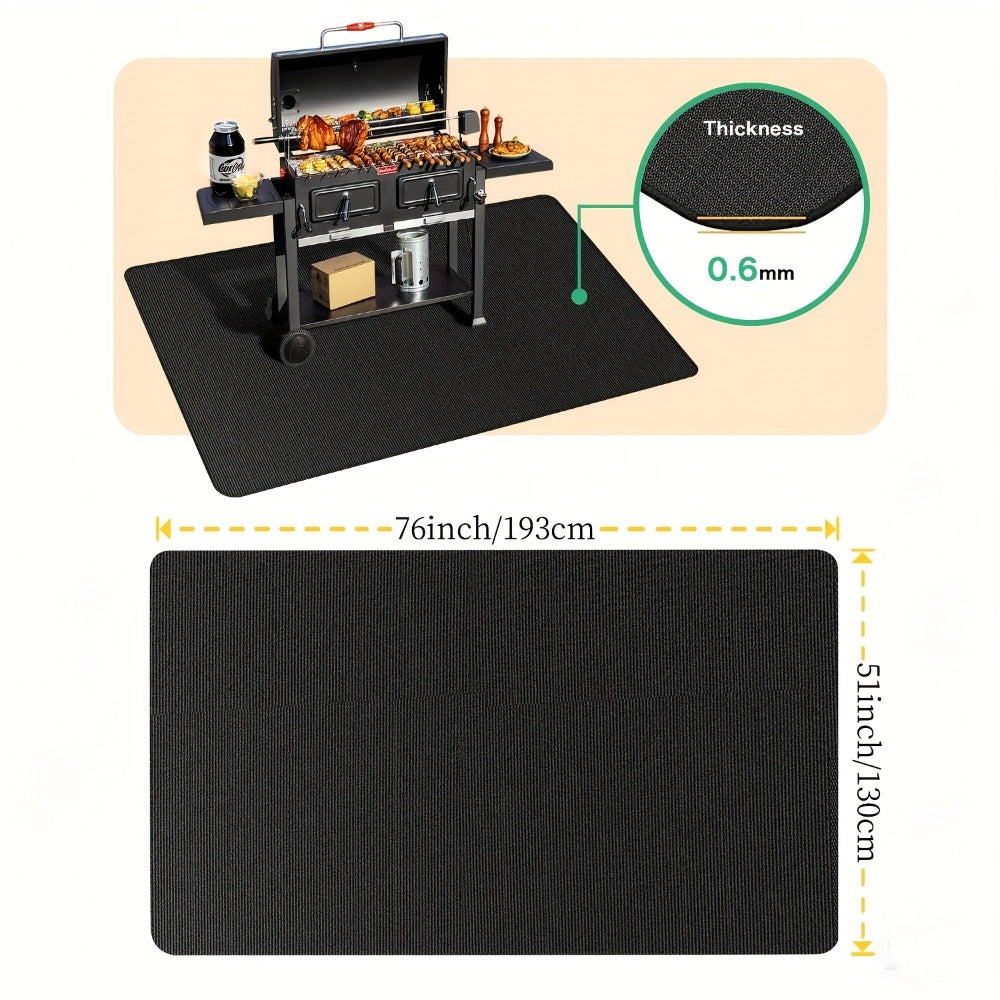 BBQ Grill Mat Fireproof & Heat Resistant - Double-Sided Fiberglass Grill Pad for Outdoor Grills, Fire Pits & Smokers