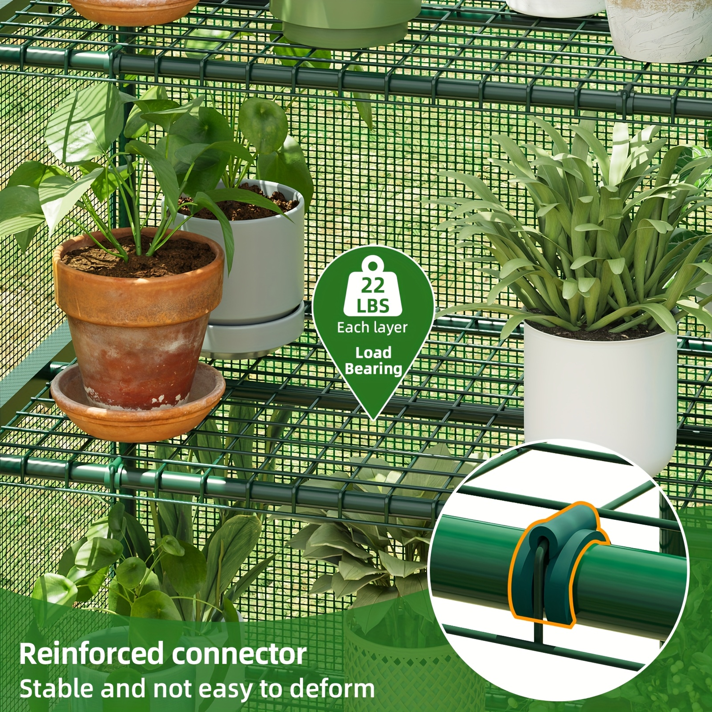4 Tier Mini Greenhouse for Indoor Outdoor Plants, Portable PE Cover Greenhouse with Rack Stand for Seedlings