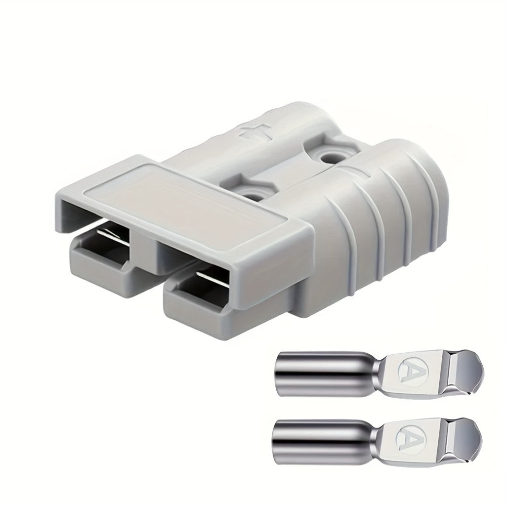 Ten-Pack 50-Amp Two-Pole Battery Disconnect Connector Set with Grey Housings and Terminal Contacts