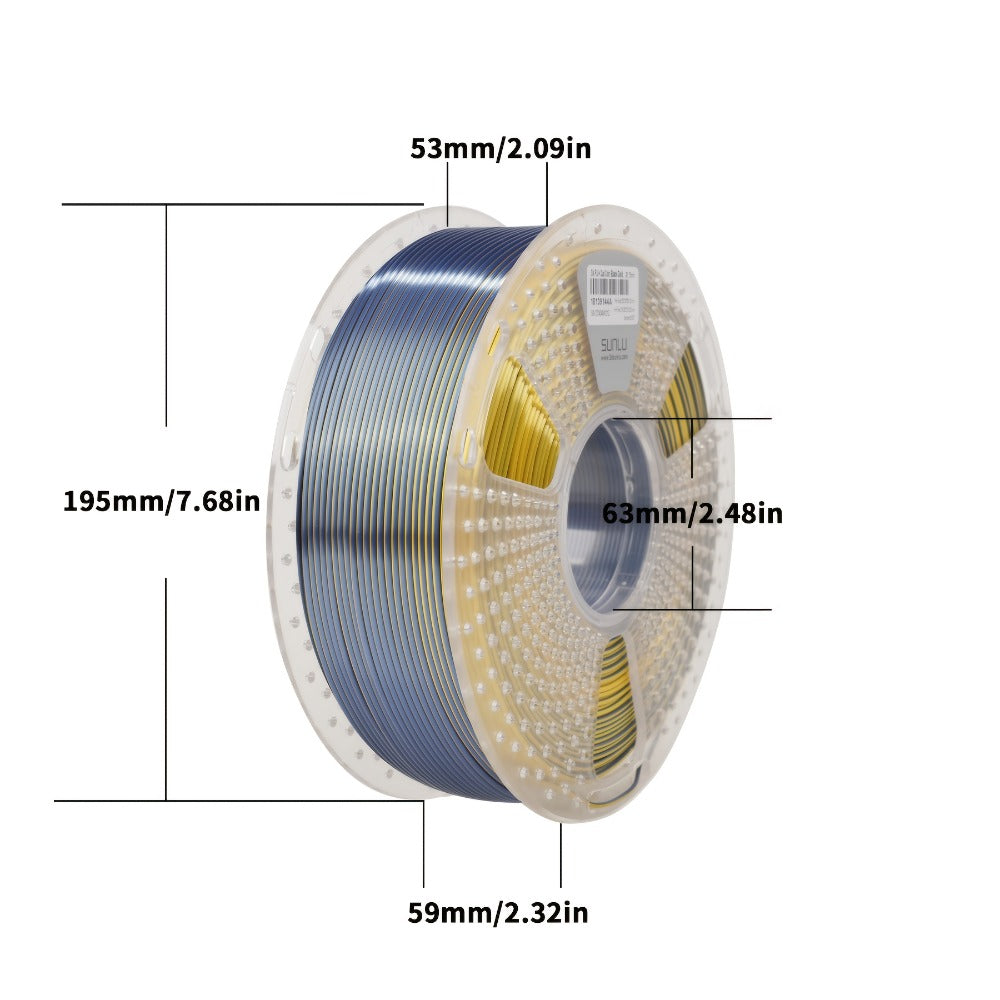 3D Printer Filament SUNLU Dual-Color Silk PLA+ 1.75mm 1kg Spool with Ten Glossy Two-Tone Options
