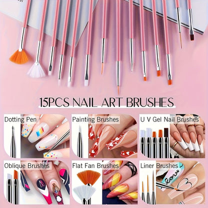 72-Piece Complete Nail Art Set with LED UV Lamp, Electric Nail Drill Pen, Gel Polish, Glue Drying Machine