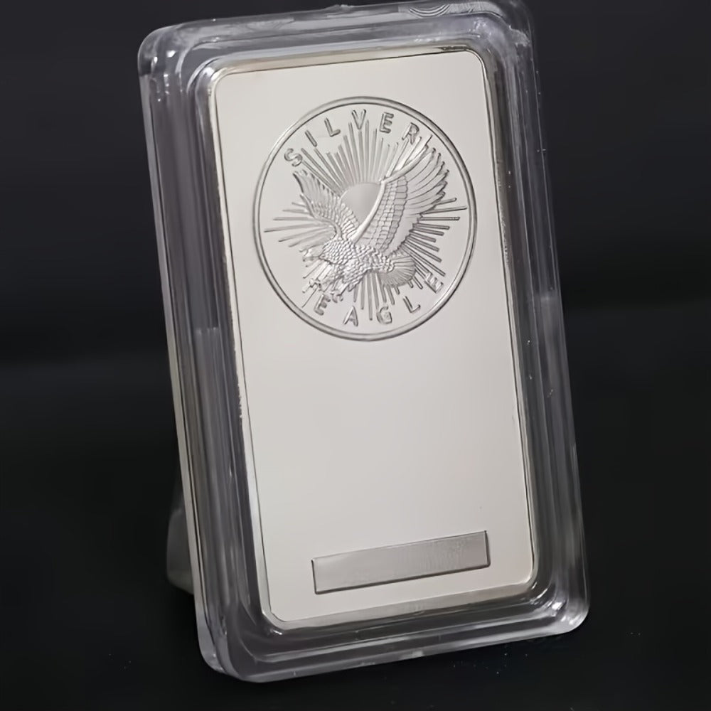 1oz Silver Eagle Statue 99% Pure Metal Collectible Figurine for Garden, Patio and Yard Use