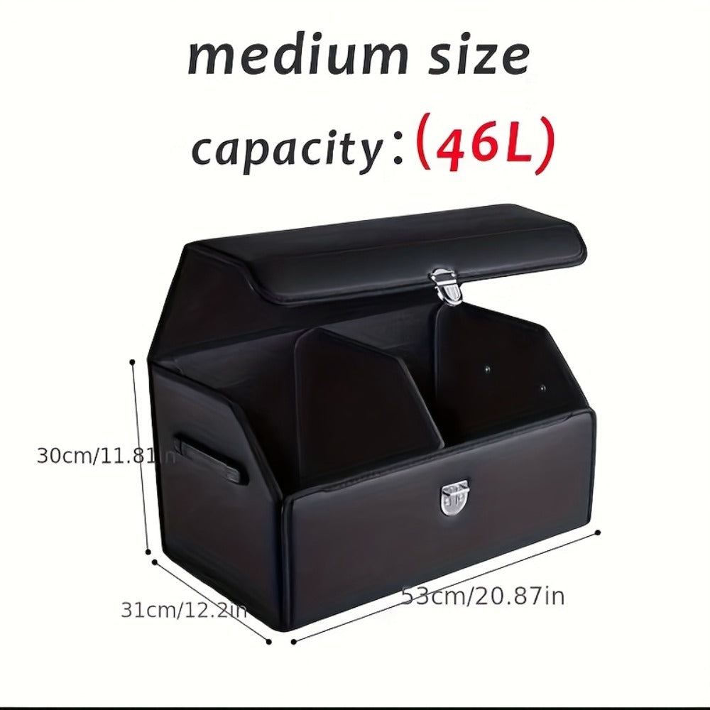 Trunk Organizer for SUV with Lid – 12.15 Gallon Collapsible Multi-Compartment Storage for Auto, SUV, Truck & Minivan