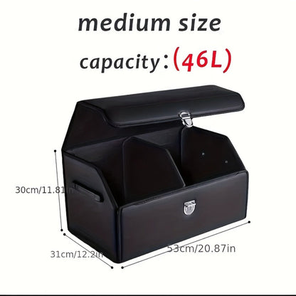 Trunk Organizer for SUV with Lid – 12.15 Gallon Collapsible Multi-Compartment Storage for Auto, SUV, Truck & Minivan