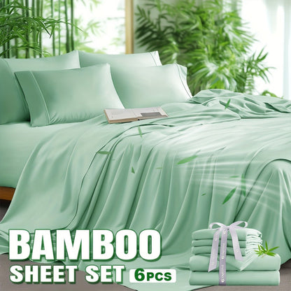 Viscose-Derived Blend Sheet Set with 4- or 6-Piece Packages, 11 Colors and Four Bed Size Options