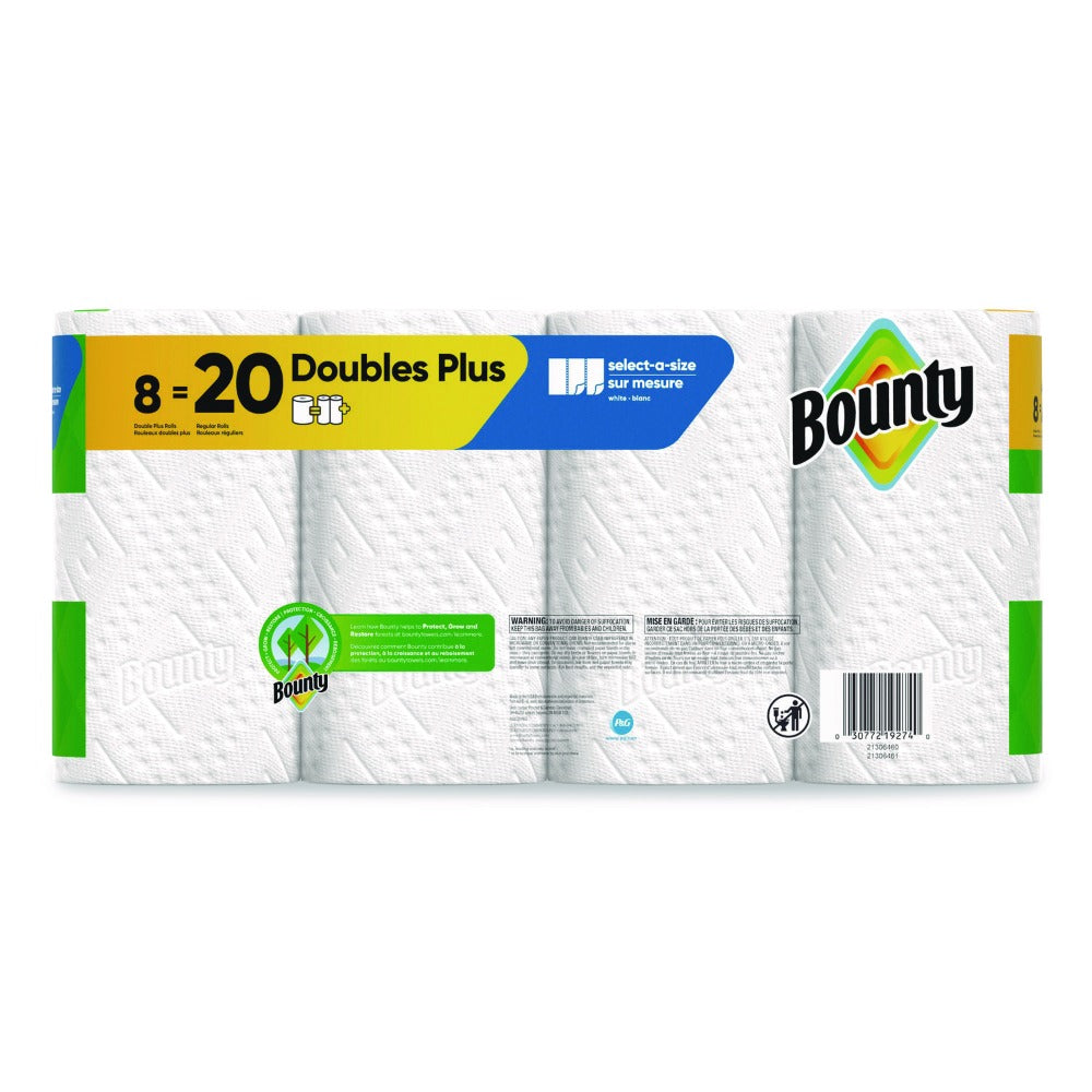 Paper Towels 8 Double Rolls, Bounty Select-A-Size Kitchen Paper Towel, 2-Ply 103 Sheets per Roll