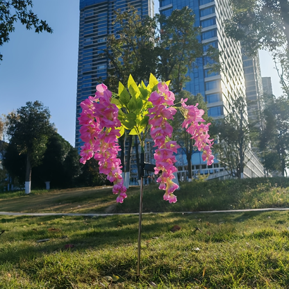 Solar Garden Lights 52-LED Wisteria Flower Stake with Two Modes and Six Color Options for Patio